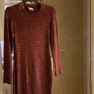 Simple form fitting sequined mini dress